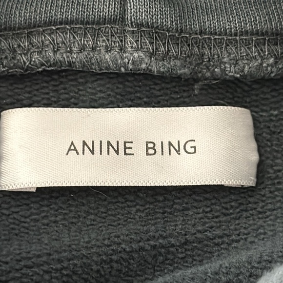 Anine Bing Rowe Eagle Hoodie in Washed Black - Picture 5 of 6